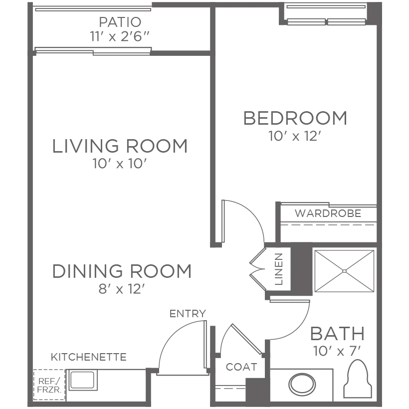 1 Bedroom Floor Plan