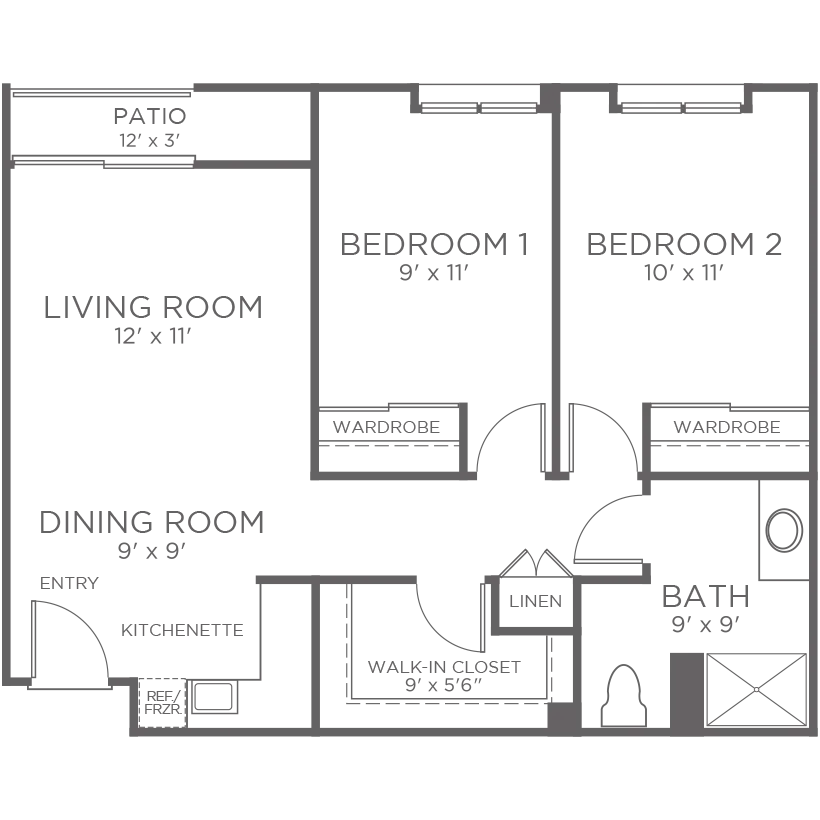 2 Bedroom Floor Plan